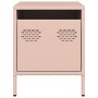Mesitas de noche 2 unidades acero rosa 35x39x43,5 cm