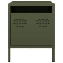 Mesitas de noche 2 unidades acero verde oliva 35x39x43,5 cm