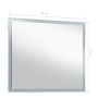 Espejo de pared de baño con LED 60x50 cm