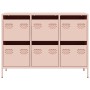 Aparador de acero laminado en frío rosa 101,5x39x73,5 cm