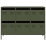 Aparador de acero laminado en frío verde oliva 101,5x39x73,5 cm