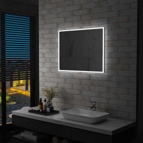 Espejo de pared de baño con LED 80x60 cm