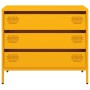 Aparador acero laminado en frío amarillo mostaza 68x39x58,5 cm
