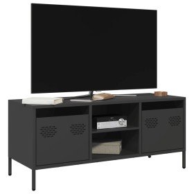 Mueble para TV acero laminado en frío negro 101,5x39x43,5 cm en Muebles TV | Comprar online en Foro24