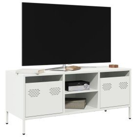 Mueble para TV acero laminado en frío blanco 101,5x39x43,5 cm Mueble para TV acero laminado en frío blanco 101,5x39x43,5 cm