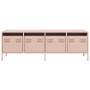 Mueble para TV acero laminado en frío rosa 135x39x43,5 cm