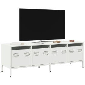 Mueble para TV acero laminado en frío blanco 135x39x43,5 cm Mueble para TV acero laminado en frío blanco 135x39x43,5 cm