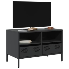 Mueble para TV acero laminado en frío negro 68x39x43,5 cm Mueble para TV acero laminado en frío negro 68x39x43,5 cm