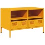 Mueble TV acero laminado en frío amarillo mostaza 68x39x43,5 cm