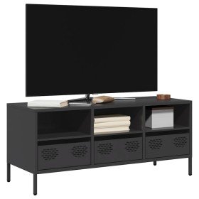 Mueble para TV acero laminado en frío negro 101,5x39x43,5 cm Mueble para TV acero laminado en frío negro 101,5x39x43,5 cm