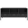 Mueble para TV acero laminado en frío negro 101,5x39x43,5 cm