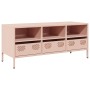 Mueble para TV acero laminado en frío rosa 101,5x39x43,5 cm