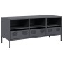 Mueble de TV acero laminado en frío antracita 101,5x39x43,5 cm