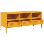 Mueble para TV acero laminado en frío amarillo 101,5x39x43,5 cm