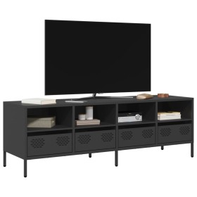 Mueble para TV acero laminado en frío negro 135x39x43,5 cm Mueble para TV acero laminado en frío negro 135x39x43,5 cm