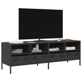 Mueble para TV acero laminado en frío negro 135x39x43,5 cm en Muebles TV | Comprar online en Foro24