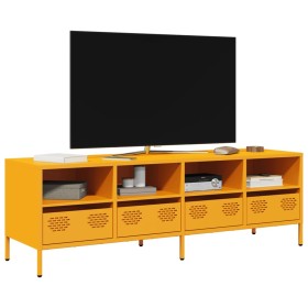 Mueble para TV acero laminado en frío amarillo 135x39x43,5 cm Mueble para TV acero laminado en frío amarillo 135x39x43,5 cm