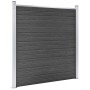 Juego de paneles de valla WPC negro 526x186 cm
