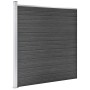 Juego de paneles de valla WPC negro 526x186 cm