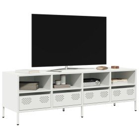 Mueble para TV acero laminado en frío blanco 135x39x43,5 cm Mueble para TV acero laminado en frío blanco 135x39x43,5 cm