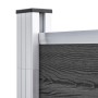 Juego de paneles de valla WPC negro 526x186 cm