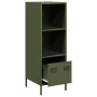 Aparador de acero verde oliva 35x39x103,5 cm