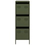 Aparador de acero verde oliva 39x35x103,5 cm