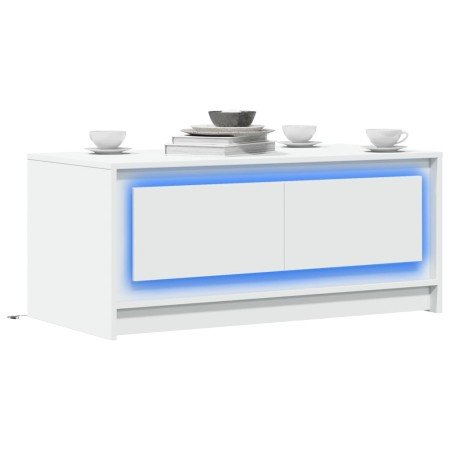 Mesa de centro con luces LED madera ingeniería blanca en Mesas de centro | Comprar online en Foro24
