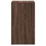 Mesitas de noche luces LED 2 uds madera ingeniería roble marrón