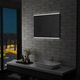 Espejo de pared de baño con LED y sensor táctil 80x60 cm