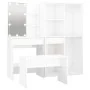 Juego de tocador con LED madera contrachapada blanco brillante de vidaXL, Conjuntos de muebles para dormitorios - Ref: Foro24...