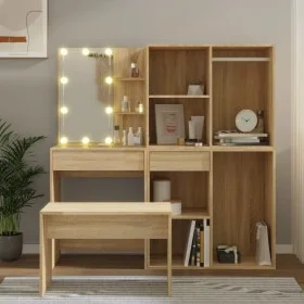 LED-Waschtischset aus Sonoma-Eichensperrholz von vidaXL, Schlafzimmermöbel-Sets - Ref: Foro24-3114101, Preis: 226,21 €, Rabat...