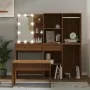LED-Waschtischset aus braunem Eichensperrholz von vidaXL, Schlafzimmermöbel-Sets - Ref: Foro24-3114106, Preis: 231,78 €, Raba...