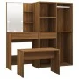 Brown Oak Plywood LED Vanity Set by vidaXL, Bedroom furniture sets - Ref: Foro24-3114106, Price: 231,78 €, Discount: %