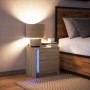 Mesita de noche con luces LED madera de ingeniería roble Sonoma en Mesitas de noche | Comprar online en Foro24