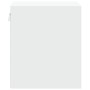 Mesitas de noche de pared con luces LED 2 unidades blanco