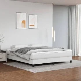 White synthetic leather bed frame 160x200 cm by vidaXL, Beds and slatted bases - Ref: Foro24-3120707, Price: 109,26 €, Discou...