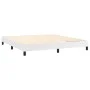 Box spring bed with white synthetic leather mattress 160x200 cm by vidaXL, Beds and slatted bases - Ref: Foro24-3141012, Pric...