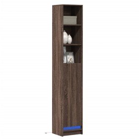 Aparador con LED madera ingeniería marrón roble 36x32,5x200 cm Aparador con LED madera ingeniería marrón roble 36x32,5x200 cm