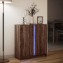 Aparador con LED madera ingeniería marrón roble 77x34x85 cm en Aparadores | Comprar online en Foro24