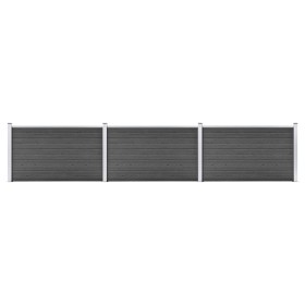 Set de paneles de valla WPC negro 526x105 cm