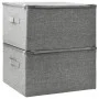 Cajas de almacenaje 2 unidades tela gris 43x34x23 cm de vidaXL, Cestas para almacenaje - Ref: Foro24-332910, Precio: 36,84 €,...