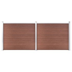 Set de panel de valla WPC marrón 353x146 cm