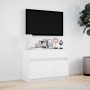 Mueble de TV con LED madera de ingeniería blanco 91x34x61 cm