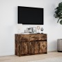 Mueble de TV LED madera ingeniería roble ahumado 91x34x61 cm en Muebles TV | Comprar online en Foro24