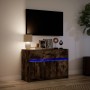 Mueble de TV LED madera ingeniería roble ahumado 91x34x61 cm en Muebles TV | Comprar online en Foro24