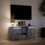 Mueble de TV LED madera ingeniería gris hormigón 100x34x50 cm