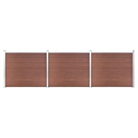 Set de panel de valla WPC marrón 526x146 cm en Paneles de vallas | Comprar online en Foro24