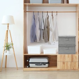 Aufbewahrungsboxen 2 Einheiten aus grauem Stoff 50x30x25 cm von vidaXL, Aufbewahrungskörbe - Ref: Foro24-332915, Preis: 41,53...