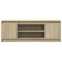 Mueble de TV LED madera ingeniería roble Sonoma 139,5x34x50 cm